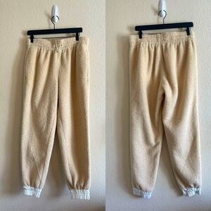 Marine Layer Cream Sherpa Pull On Jogger Sweatpants Womens Size Medium